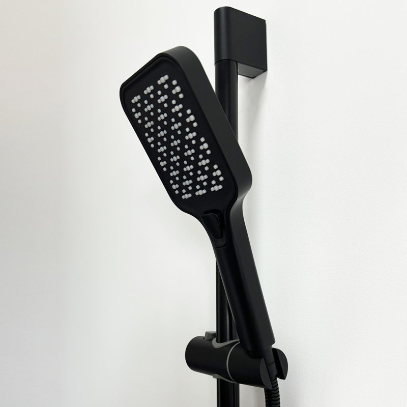 Douche à main avec barre coulissante, Noir mat