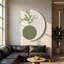 Peinture murale crème crémeuse à motif de plantes vertes créatives-1929747035