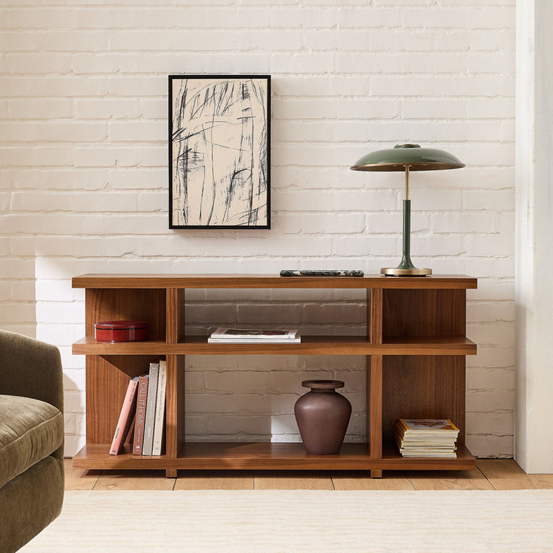 Console moderne et simple, H 25,6 po x l 52 po x P 13,4 po, Brun