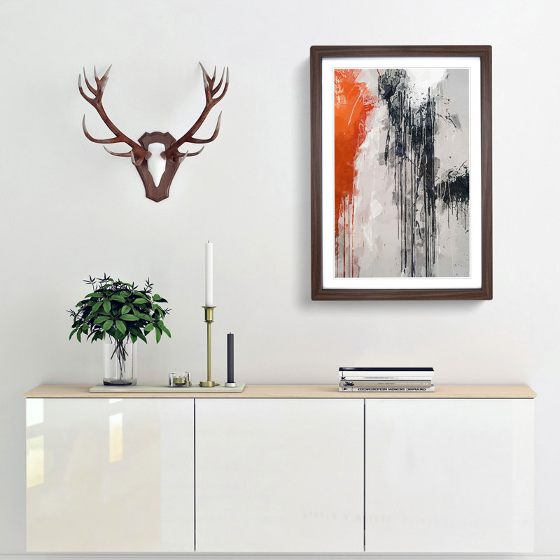 Paint Splashes in Abstract - Framed Print, Walnut Framed, 36cm H x 27cm W x 2cm D