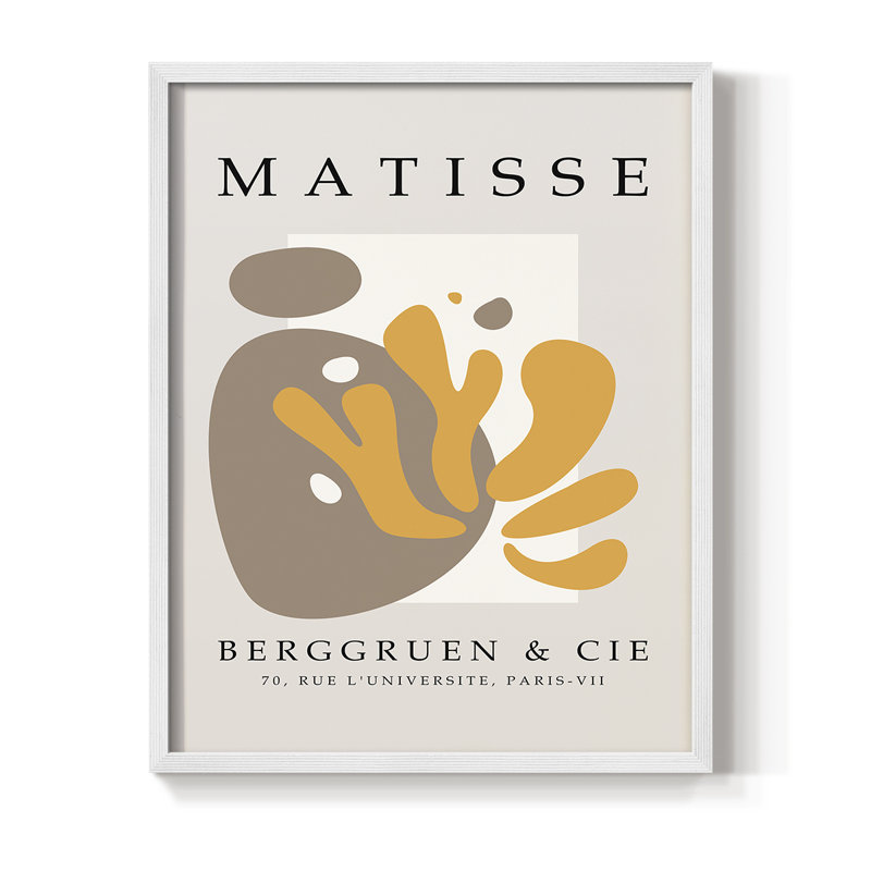 Matisse CDL XXVII, reproduction encadrée - bois massif, Cadre simple blanc, H 14 po x l 11 po