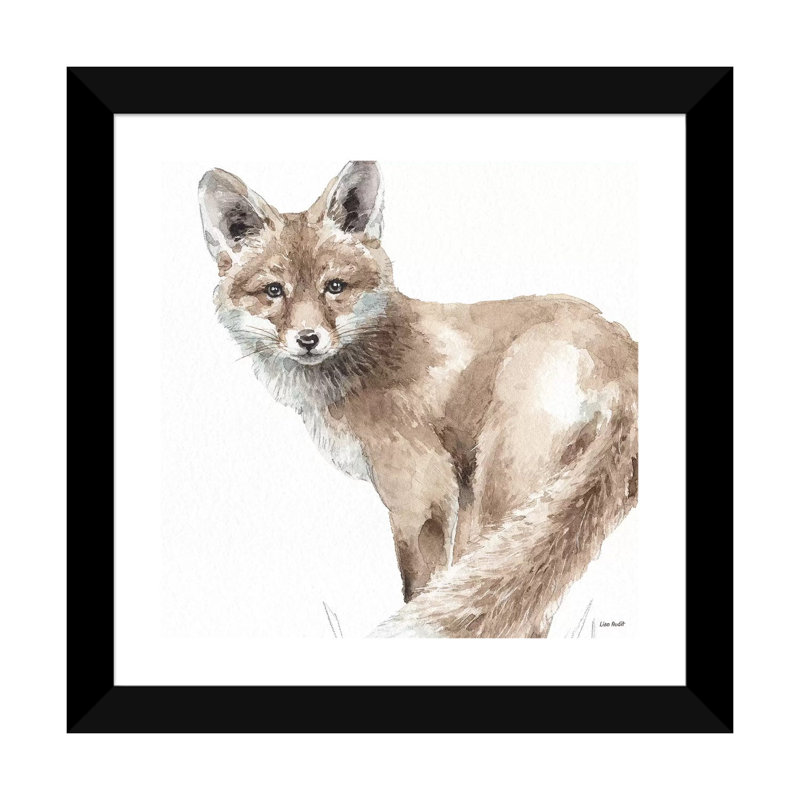 «Forest Friends V» par Lisa Audit - reproduction d'art, Blanc, H 24 po x l 24 po x p 1 po, Papier encadré noir
