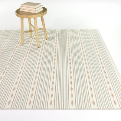Tapis intérieur/extérieur Forsman Coral à rayures modernes
