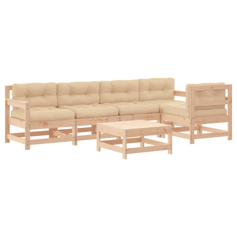 Ensemble de conversation avec coussins Beya, Beige, Brun
