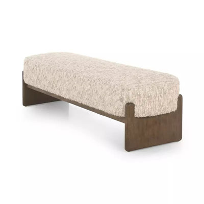 Solid wood lambswool bench