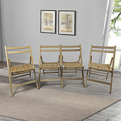 Ensemble de 4 chaises pliantes en bois