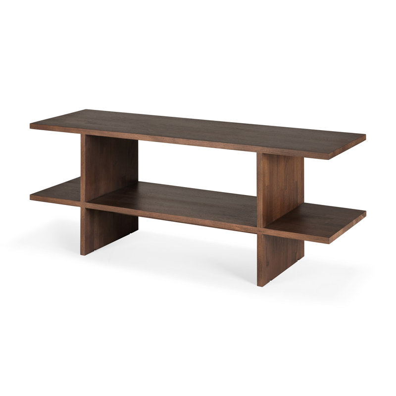 Kabuki side table - varnished teak - brown - rectangular 103/30/40, Brown