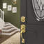 Schlage Camelot Handleset with Deadbolt and Accent Door Lever and Rosette-40880776-41220909