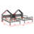 Double Platform Bed With House-Shaped Headboard And A Built-In Nightstand-1907484596