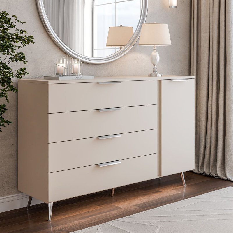 138cm Sideboard, cashmere/ silver