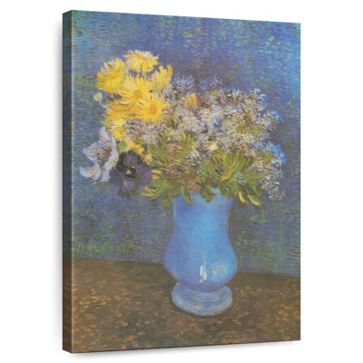Vase Harnek de marguerites et anémones lilas