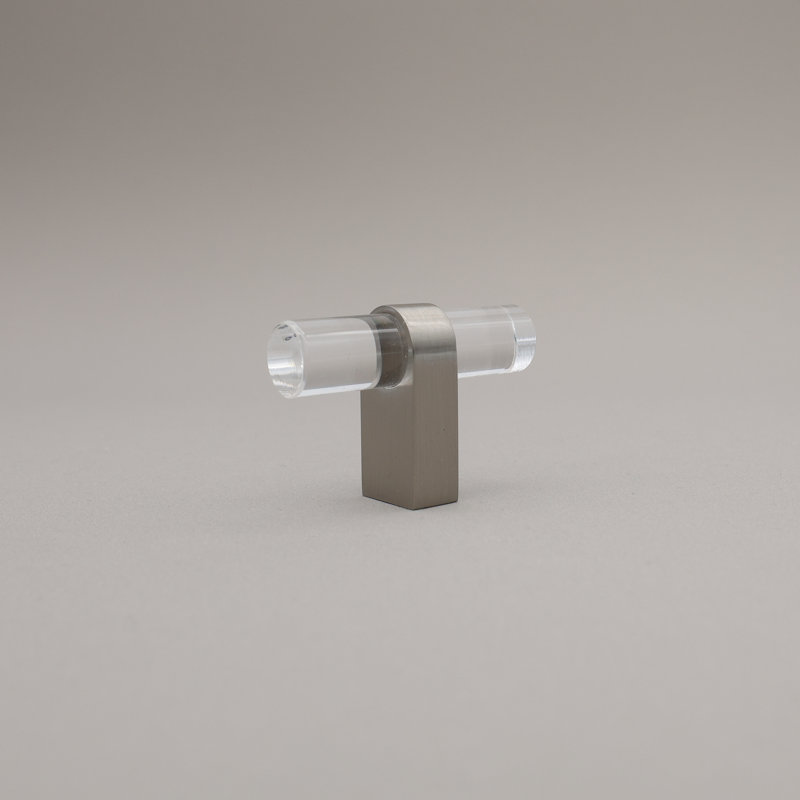 Clarity Acrylic Bar Knob, Satin Nickel/Clear Acrylic
