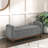 Mid-Century Modern Lift Top Storage Bench, Gray Upholstered, Solid Wood Walnut Bedroom Furniture Finish Storage, Textured Upholstery-1305895490
