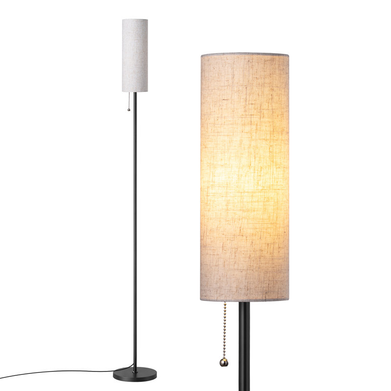160cm Matte Column Floor Lamp, Linen Shade