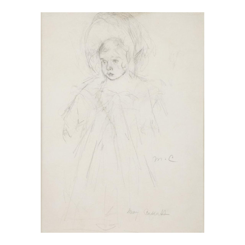 Étude de jeune fille par Mary Cassatt - Estampe numérique, H 20 po x l 16 po