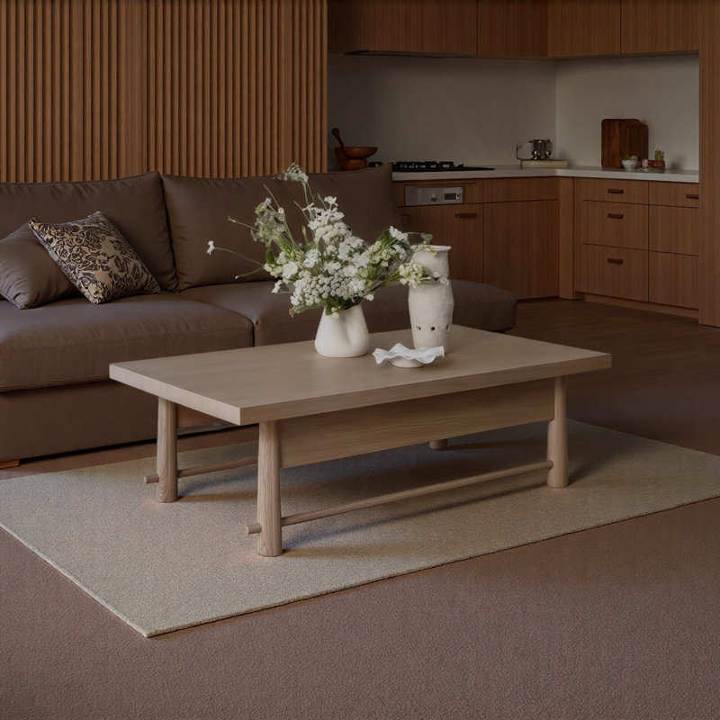 Table basse Mid-Century, Couleur originale du bois