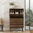 12 Pair Flip Down Shoe Storage Cabinet with Adjustable Shelves