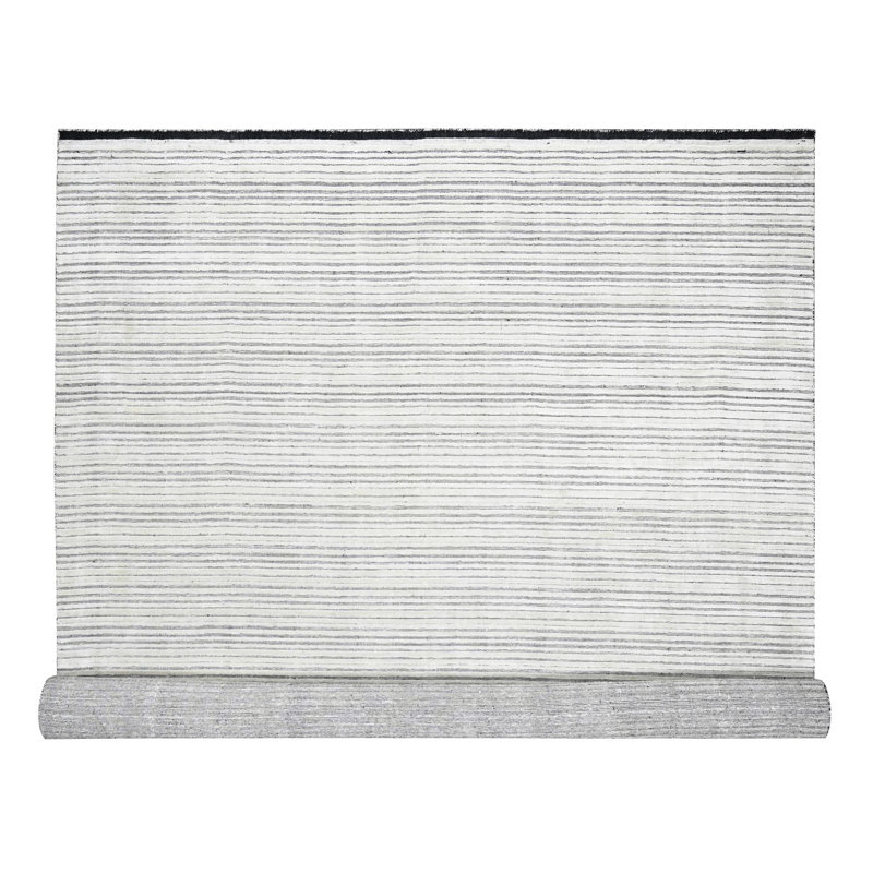 12'1"x15'1" Ivory Modern Design Wool & Silk Hand Loomed Oversized Rug 0E91F8FB66AB4537976CC8689724CAA5
