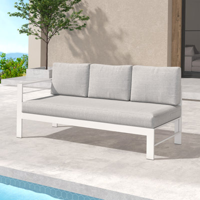 Brandtley 175.26cm Wide Straight Metal Patio Sofa with Cushions