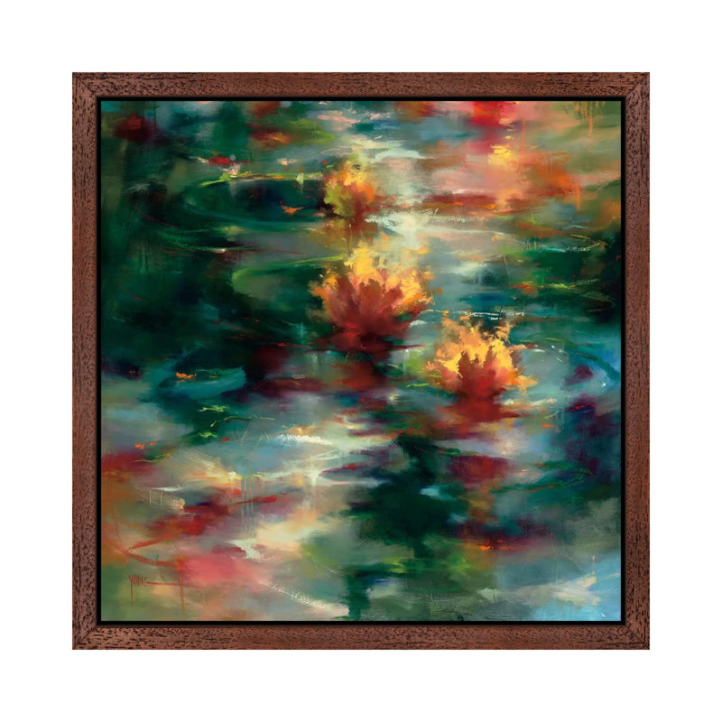 East End by Donna Young - Floater Frame Painting on Canvas, 45.72 cm H x 45.72 cm W, Brown Framed