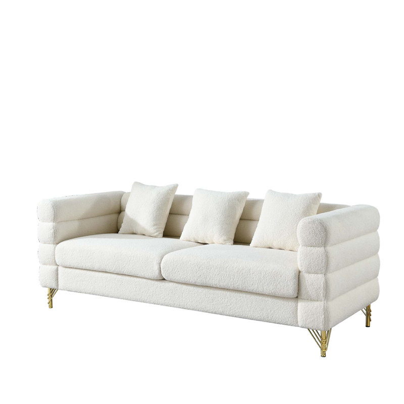Oversized 3 Seater Sectional Sofa with Deep Seating Comfort and Lumbar Pillows