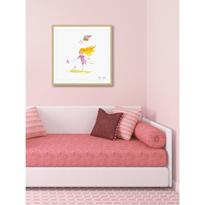 «Girl with Kite» par Maya Gur, reproduction encadrée, H 24 po x l 24 po x P 1,5 po