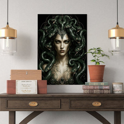 Canvas Wall Art Medusa Goddess Snake Hair Fantasy Art Print Vintage Poster Print Home Decor