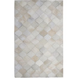 Area Cowhide Geometric Area Rug in Cream