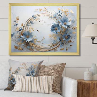 Couronne bleue et dorée - Art mural couronne