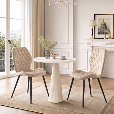 Norred Modern Velvet Dining Chair with Ergonomic Backrest, Set of 4