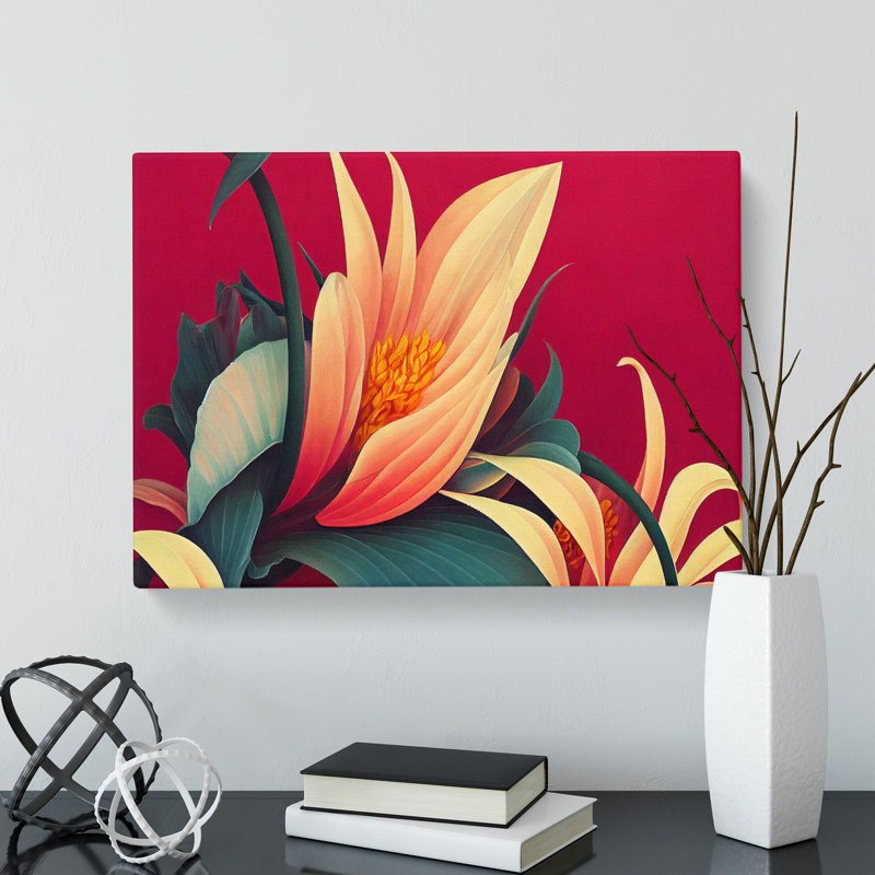 Beaming Flowers Deco - Wrapped Canvas, 50cm H x 76cm W x 3cm D