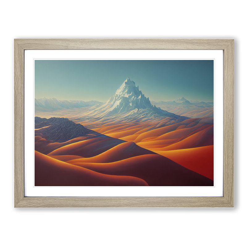 Miraculous Mountain Landscape - Framed Print, 25cm H x 34cm W, Oak Framed