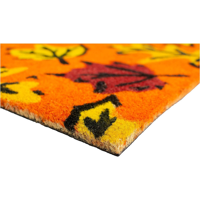Paillasson 17 po x 29 po orange et noir