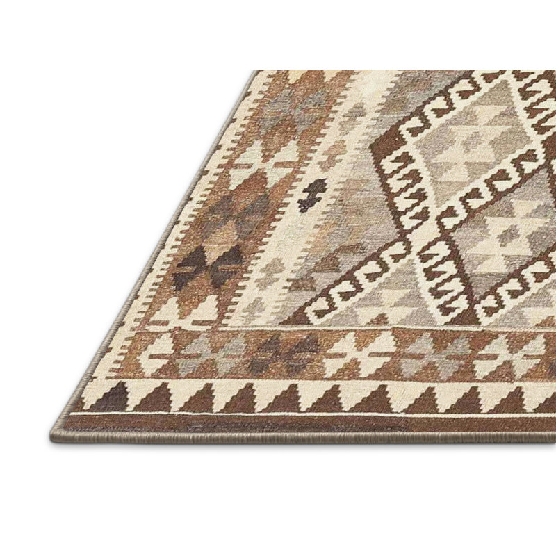 Tapis contemporain brun / noir, Rectangle 5 pi x 7 pi