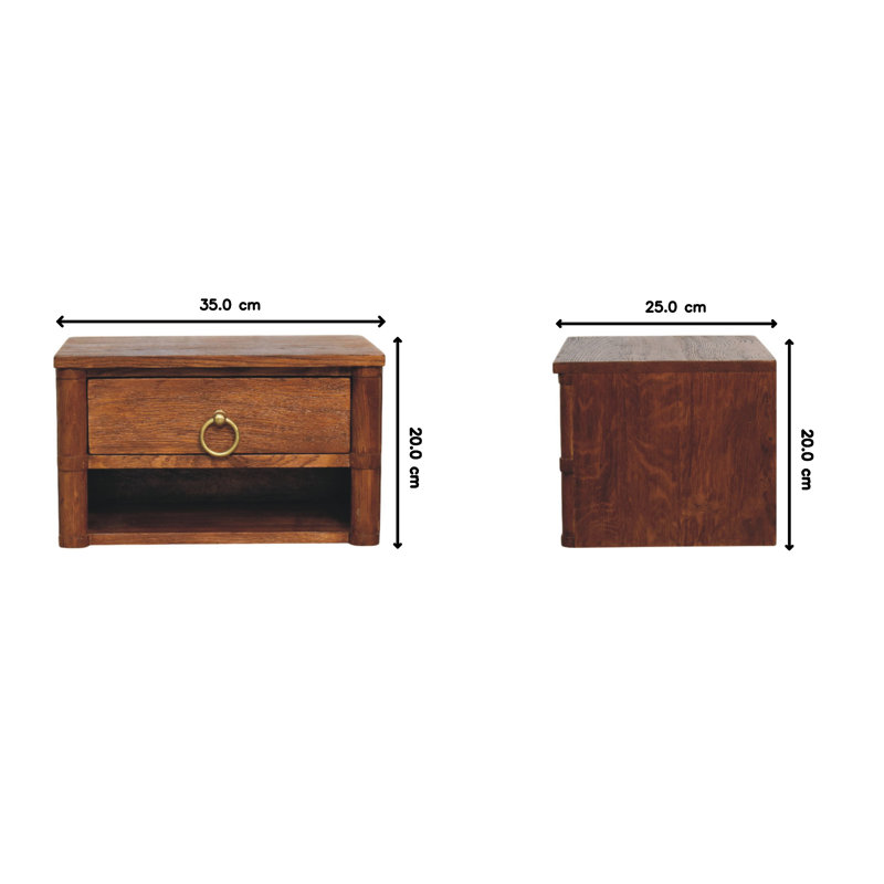 Dollison 35cm W Solid Wood Bedside Table