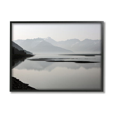 Photographie de reflet Au-396-Giclee Gray Mountain Peaks Lake