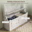 Arbre d'entrée avec banc de rangement, portemanteau 3 en 1, 5 crochets doubles et amp; Rangement pour chaussures, blanc vieilli | Blanc | Portemanteaux-1572004328