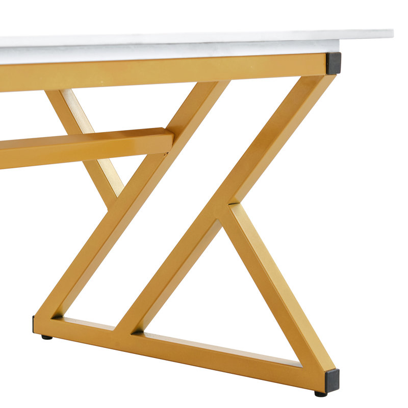 A Coffee Table Made Of Rock Slab Material, With A Smooth And Natural Surface That Complements The Modern Design Of The En Metal Legs, Making It Suitable For Living Rooms .47*23.6