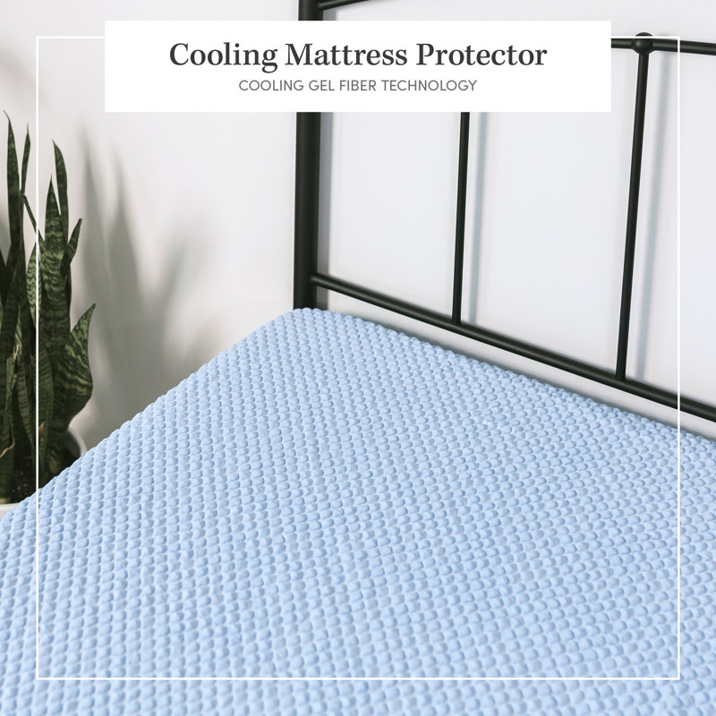 Aere Crystal Blue Cooling Waterproof Queen Mattress Protector