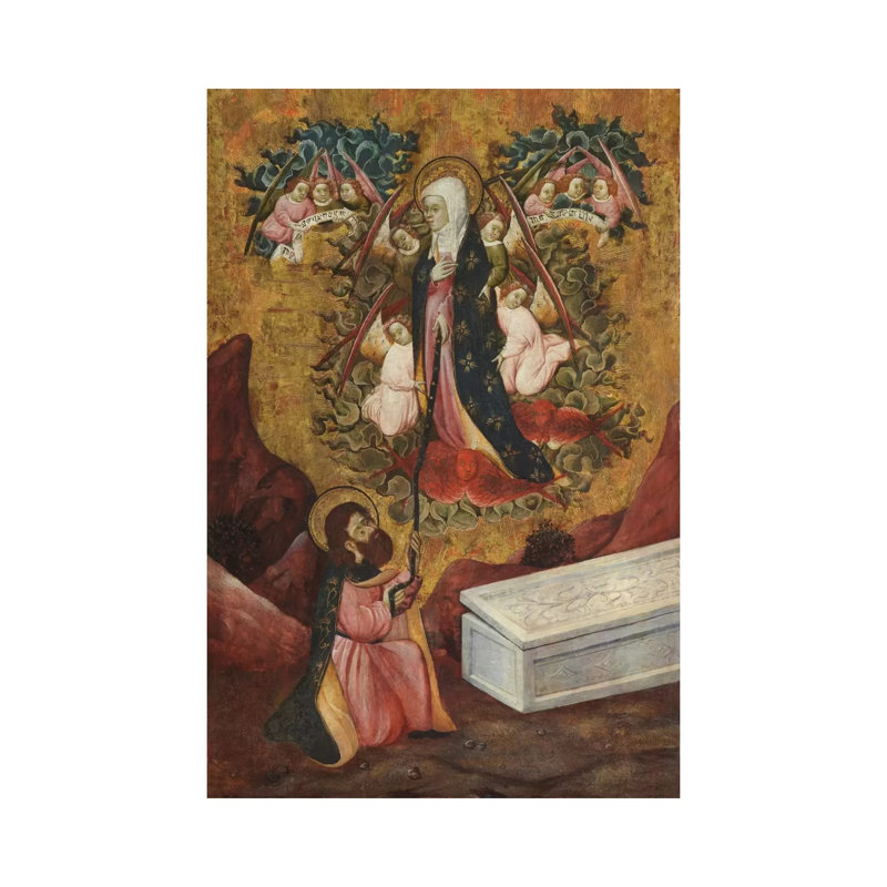 Saint Thomas Aquinas Receives The Sacred Belt From Virgin Mary - Wrapped Canvas Painting, 66.04 cm H x 45.72 cm W x 1.91 cm D