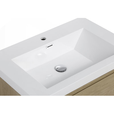 30" Floating Bathroom Vanity with Sink, Modern Wall-Mounted Bathroom Storage