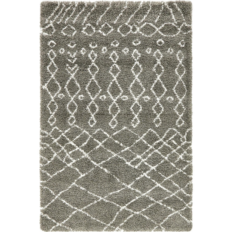 Paquette Geometric Shag Area Rug, Rectangle 122 x 183cm