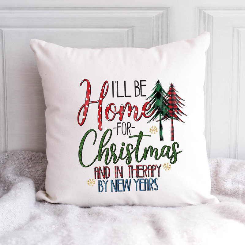 Christmas3_1 Polyester/Polyester Blend Reversible Throw Pillow, 18" x 18"