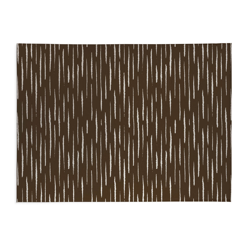 Tapis de cuisine à profil bas Lak, Rectangle 5 pi x 7 pi, Brun moka