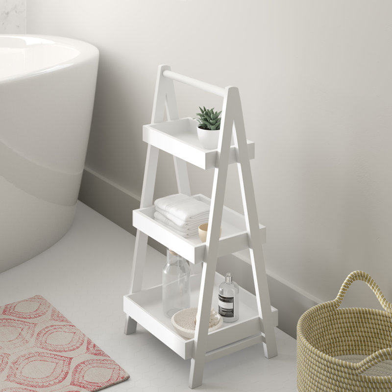 Meeka Solid Wood Bathroom Shelves, White