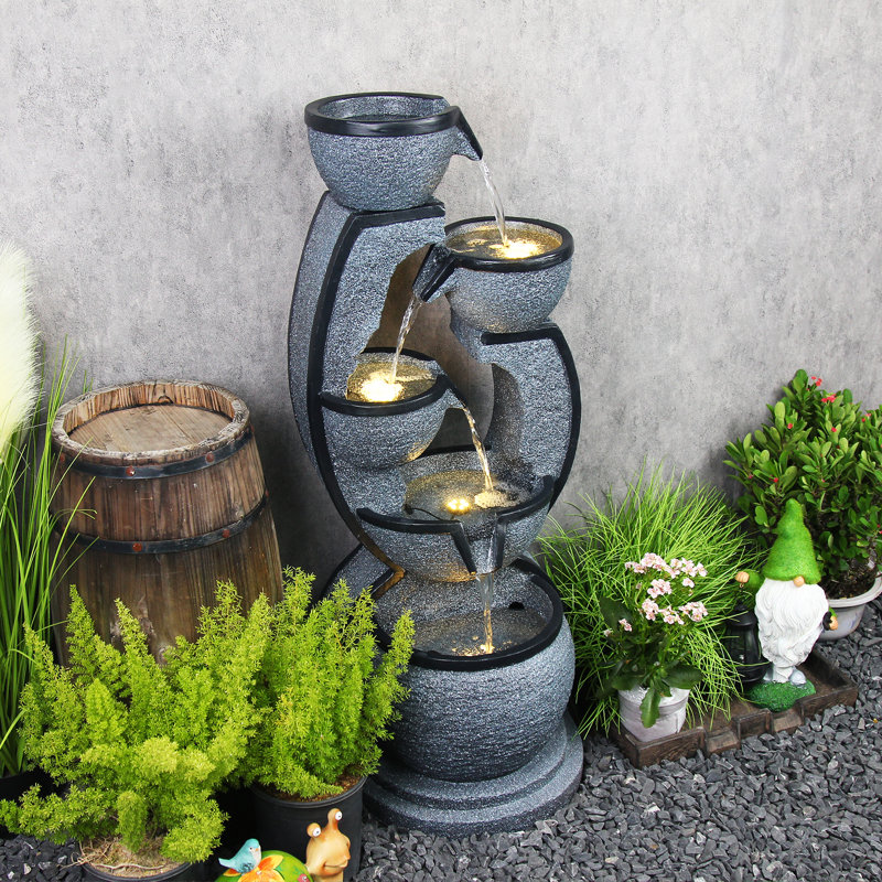Weather Resistant Floor Fountain with Light