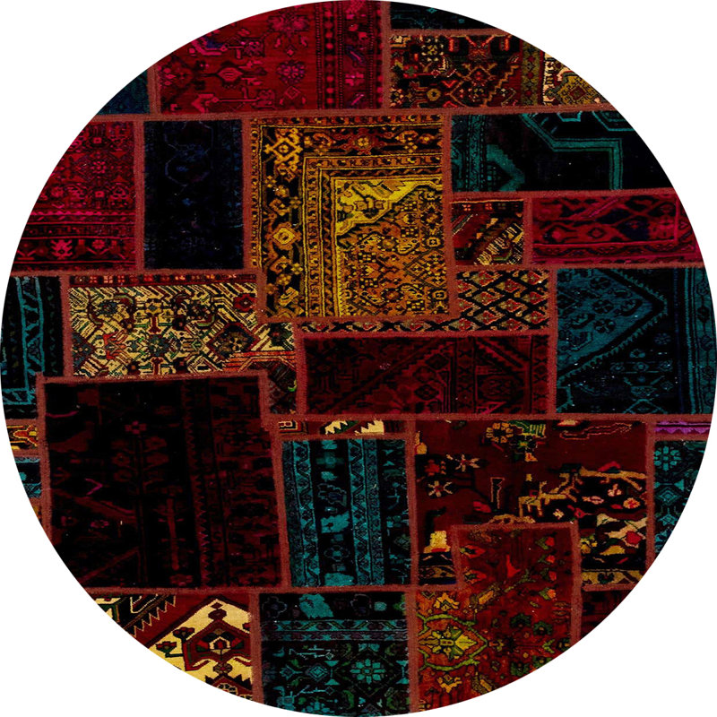 Abstract Indoor Rug, Round 7'