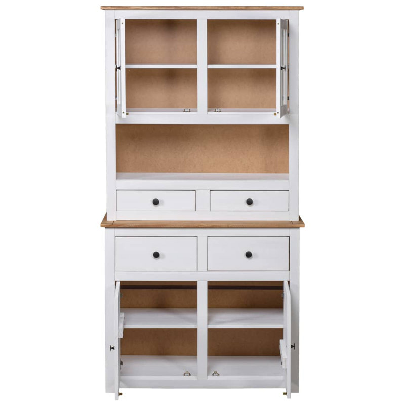 Amaris Display Cabinet, White/Natural