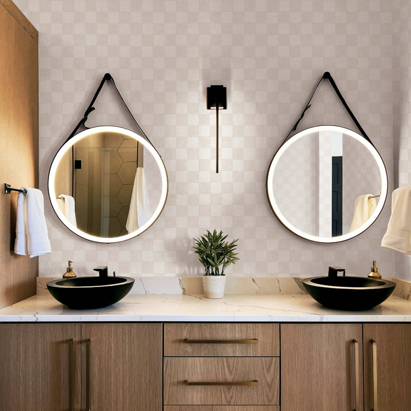 Classic Check Textured Peel and Stick Wallpaper by Jeremiah Brent, 33" L X 20.5'' W