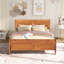 Grand lit plateforme en bois avec tête de lit et lattes de bois (espresso)-339637240-339637243